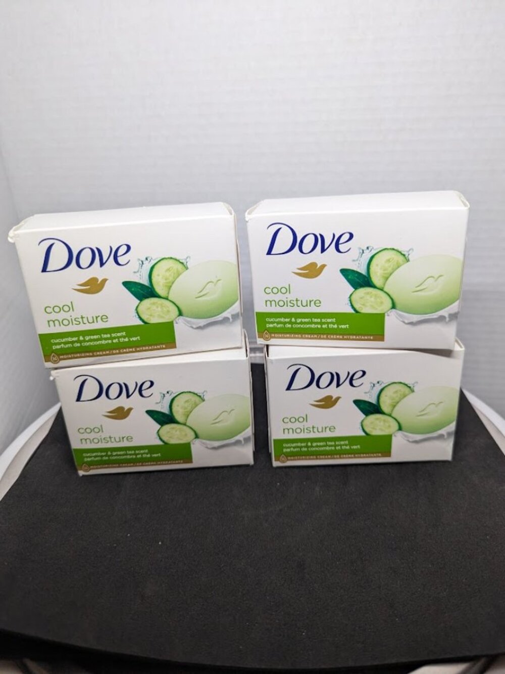 Dove Beauty Bar Soap Cool Moisture Cucumber Green Tea Scent 4 Bars White 3.75oz